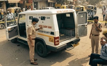 गाजियाबाद में दिनदहाड़े 25 लाख की सनसनीखेज लूट: बदमाशों ने गन पॉइंट पर ड्राइवर को बनाया बंधक।