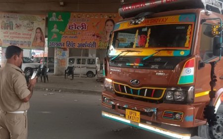 Hardoi: संडीला यातायात पुलिस का अभियान तेज, 20 ई-चालान कर वसूला 28 हजार रुपये सम्मन शुल्क। 