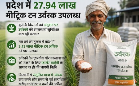 यूपी सरकार की पहल: किसानों को अनुदान पर उर्वरक उपलब्ध, संतुलित उपयोग की अपील।
