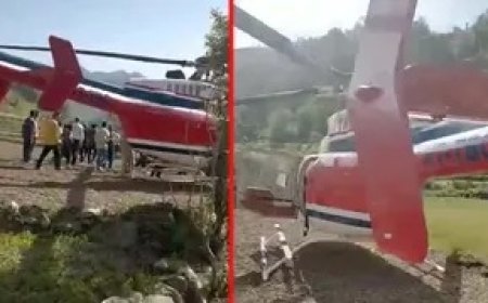 हवा में बिजली के तारों में उलझकर क्रैश हुआ हेलीकॉप्टर, सवार सभी श्रद्धालु और पायलट सुरक्षित, श्रद्धालुओं ने जताया दिव्य शक्ति का आभार।