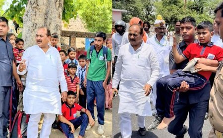 Lucknow: सड़क हादसे में मंत्री दारा सिंह चौहान की मानवता, काफिला रोक घायल बच्चों को पहुंचाया अस्पताल। 