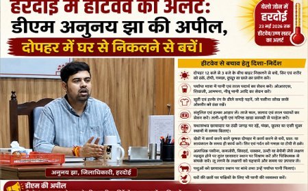 Hardoi: हरदोई में हीटवेव का अलर्ट: डीएम अनुनय झा की अपील, दोपहर में घर से निकलने से बचें। 