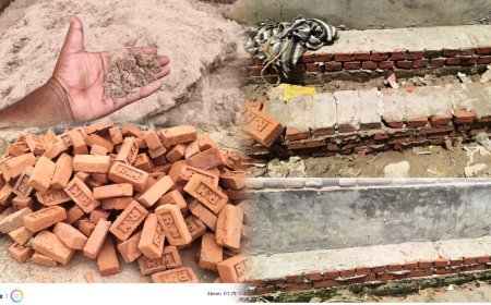 Ayodhya: नाली निर्माण की गुणवत्ता पर उठे सवाल, पार्षद की शिकायत के बाद भी अधिकारी मौन। 