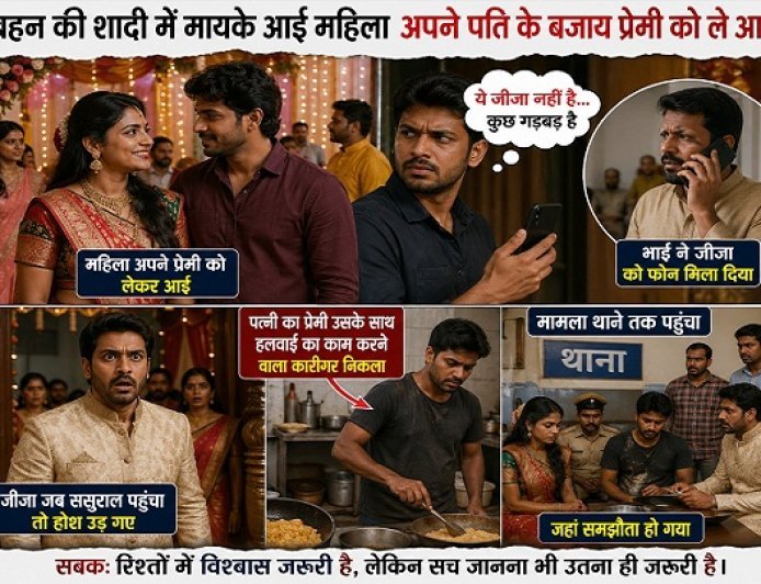 बहन की शादी में पति की जगह प्रेमी को साथ ले पहुंची विवाहिता, भाई के एक फोन ने खोल दी पोल।