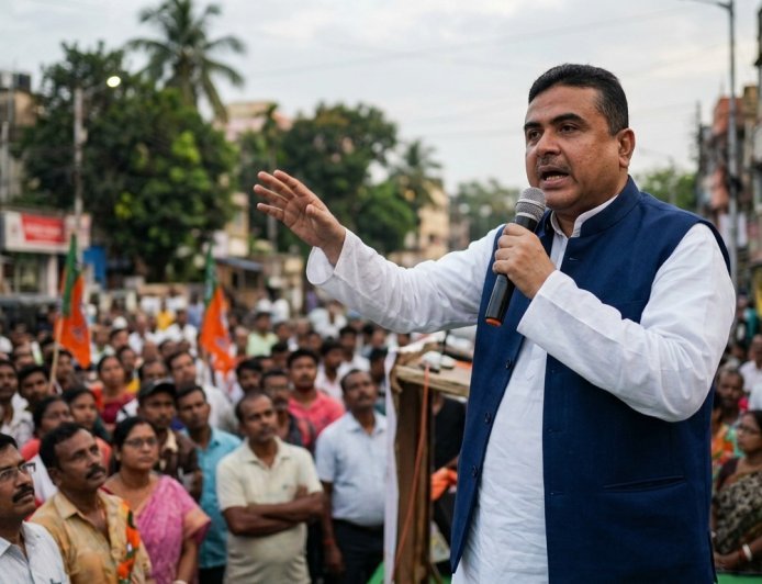 नंदीग्राम के महानायक सुवेंदु अधिकारी की हुंकार, बंगाल में बीजेपी की ऐतिहासिक जीत के साथ बदला सियासत का चेहरा।