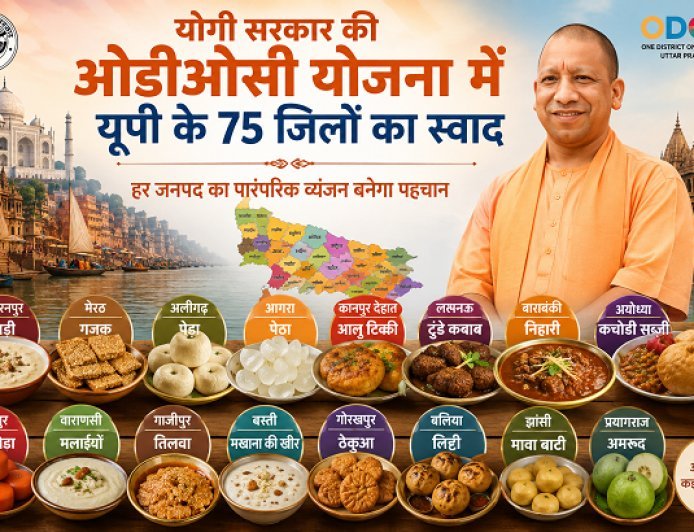 Lucknow: योगी सरकार की ओडीओसी योजना में यूपी के 75 जिलों का स्वाद: हर जनपद का पारंपरिक व्यंजन बनेगा पहचान। 
