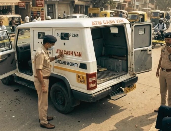 गाजियाबाद में दिनदहाड़े 25 लाख की सनसनीखेज लूट: बदमाशों ने गन पॉइंट पर ड्राइवर को बनाया बंधक।