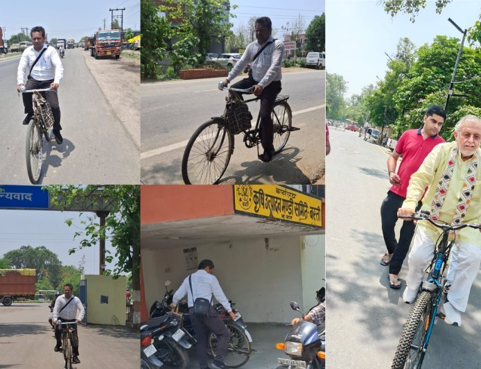 Lucknow : सीएम योगी की प्रेरणा से ईंधन बचत अभियान को मिली नई रफ्तार, साइकिल से विधानसभा पहुंचे वित्त मंत्री
