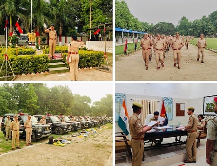 Hardoi: पुलिस अधीक्षक ने शुक्रवार परेड का किया निरीक्षण, व्यवस्थाओं को लेकर दिए आवश्यक निर्देश।