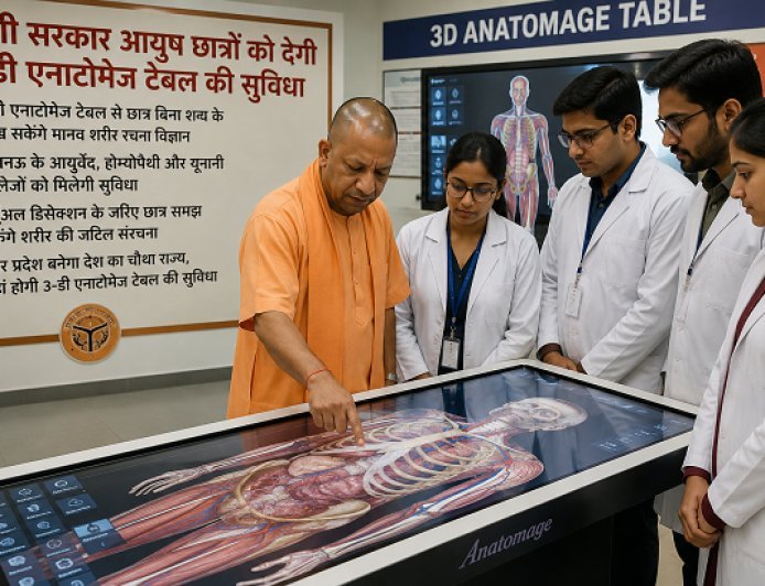 Lucknow: योगी सरकार का बड़ा कदम: आयुष छात्रों को मिलेगी 3-डी एनाटोमेज टेबल की सुविधा।