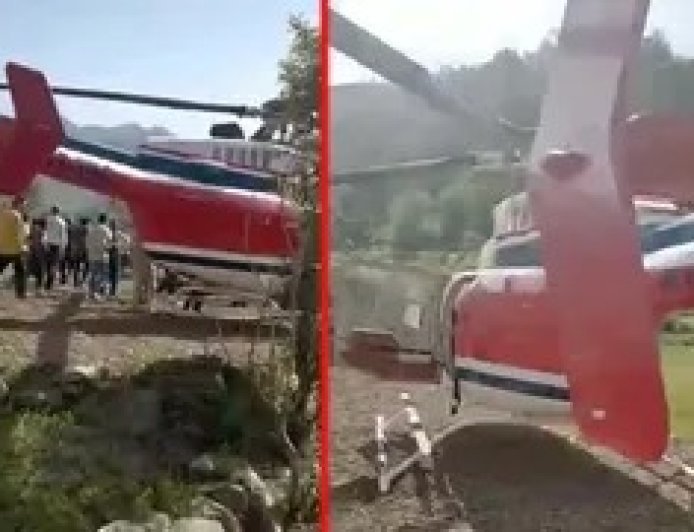हवा में बिजली के तारों में उलझकर क्रैश हुआ हेलीकॉप्टर, सवार सभी श्रद्धालु और पायलट सुरक्षित, श्रद्धालुओं ने जताया दिव्य शक्ति का आभार।