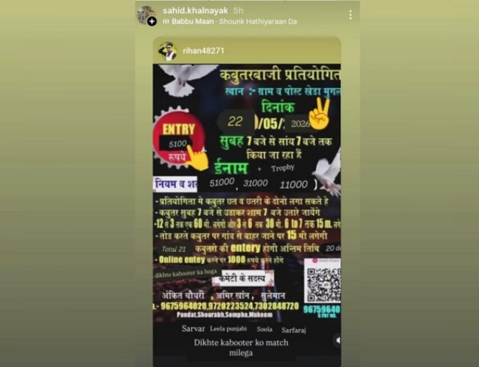 Deoband: कबूतर बाजी की आड़ में सट्टे का काला खेलबेजुबान पक्षियों पर हो रहा क्रूर अत्याचार। 