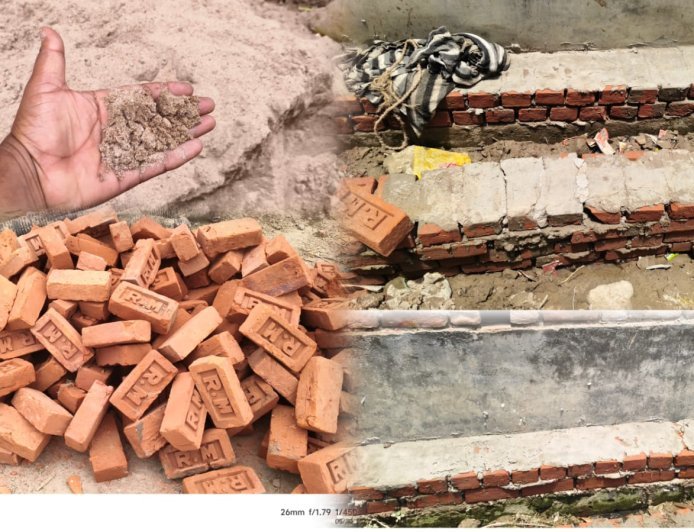 Ayodhya: नाली निर्माण की गुणवत्ता पर उठे सवाल, पार्षद की शिकायत के बाद भी अधिकारी मौन। 