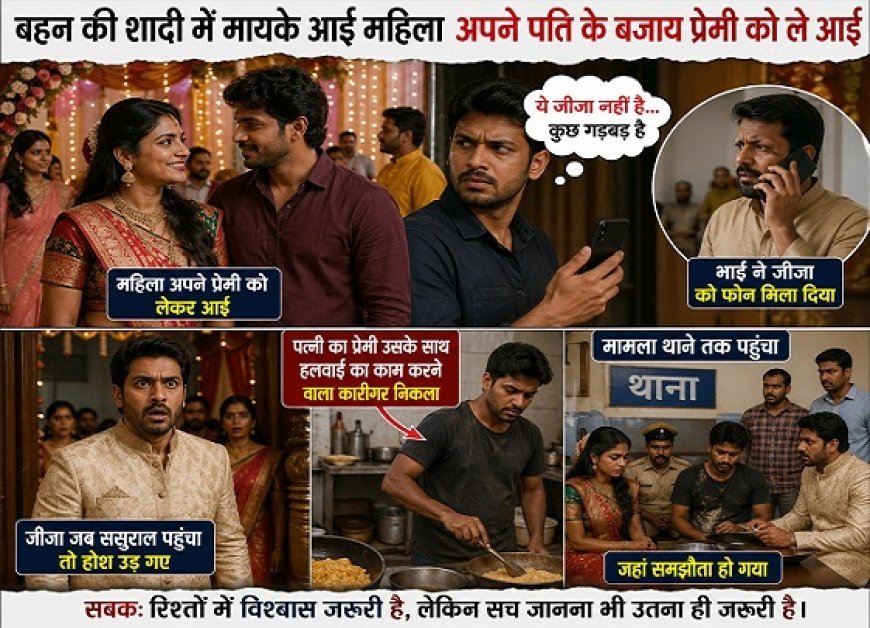 बहन की शादी में पति की जगह प्रेमी को साथ ले पहुंची विवाहिता, भाई के एक फोन ने खोल दी पोल।