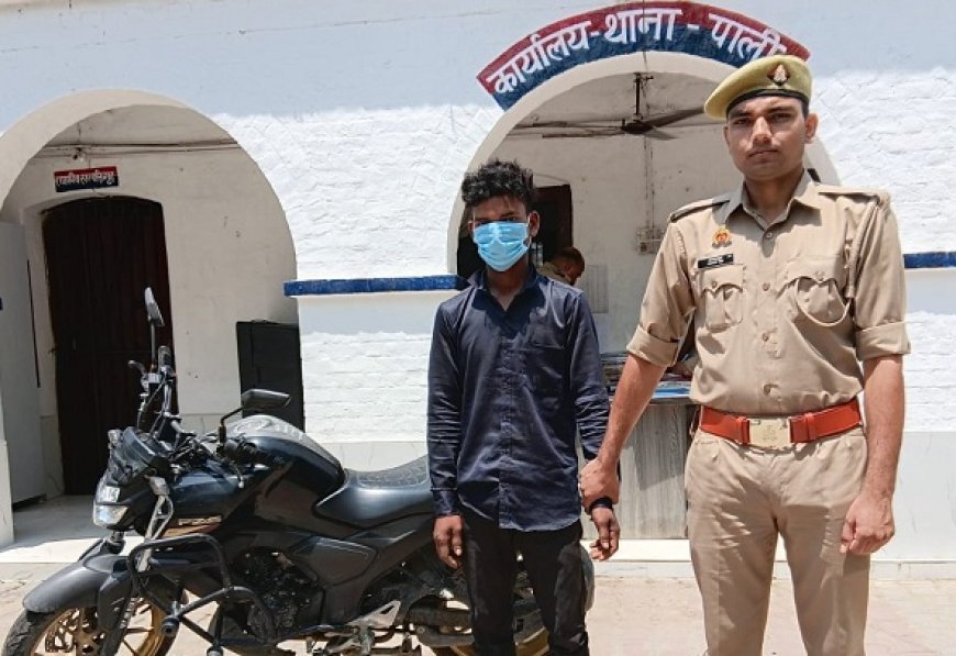 Hardoi: पाली पुलिस ने चोरी की मोटरसाइकिल सहित आरोपी को किया गिरफ्तार। 