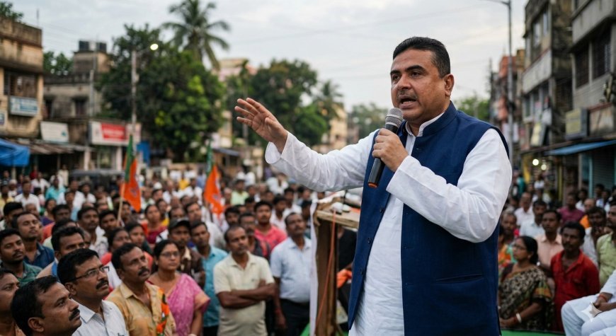 नंदीग्राम के महानायक सुवेंदु अधिकारी की हुंकार, बंगाल में बीजेपी की ऐतिहासिक जीत के साथ बदला सियासत का चेहरा।