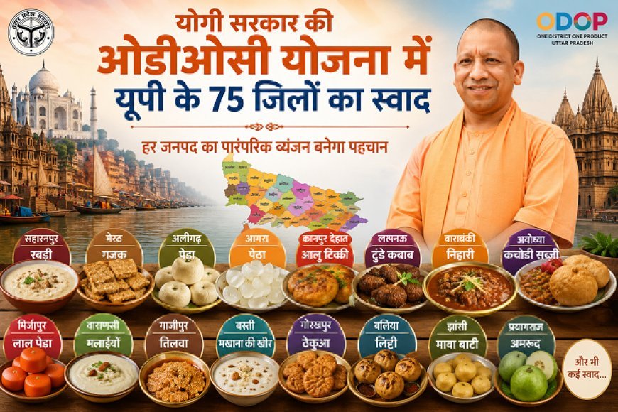 Lucknow: योगी सरकार की ओडीओसी योजना में यूपी के 75 जिलों का स्वाद: हर जनपद का पारंपरिक व्यंजन बनेगा पहचान। 