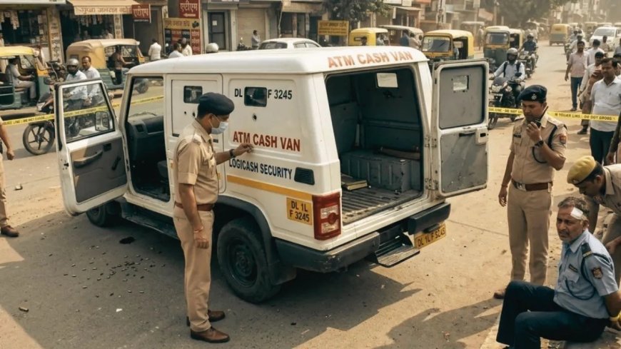 गाजियाबाद में दिनदहाड़े 25 लाख की सनसनीखेज लूट: बदमाशों ने गन पॉइंट पर ड्राइवर को बनाया बंधक।