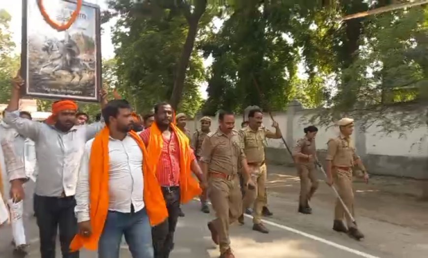 Ballia : महाराणा प्रताप की प्रतिमा पर माल्यार्पण से रोकने पर बलिया में भारी विरोध प्रदर्शन