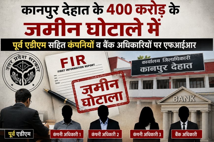 कानपुर देहात के 400 करोड़ के जमीन घोटाले में पूर्व एडीएम सहित कंपनियों व बैंक अधिकारियों पर एफआईआर।