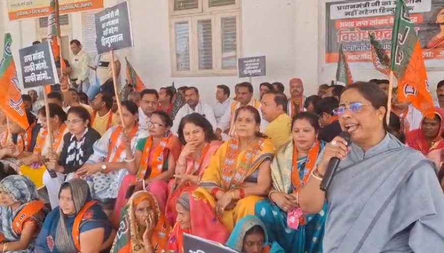 Sambhal: प्रधानमंत्री पर टिप्पणी से गरमाई सियासत, भाजपा का बहजोई में जोरदार ‘जनाक्रोश’ प्रदर्शन।