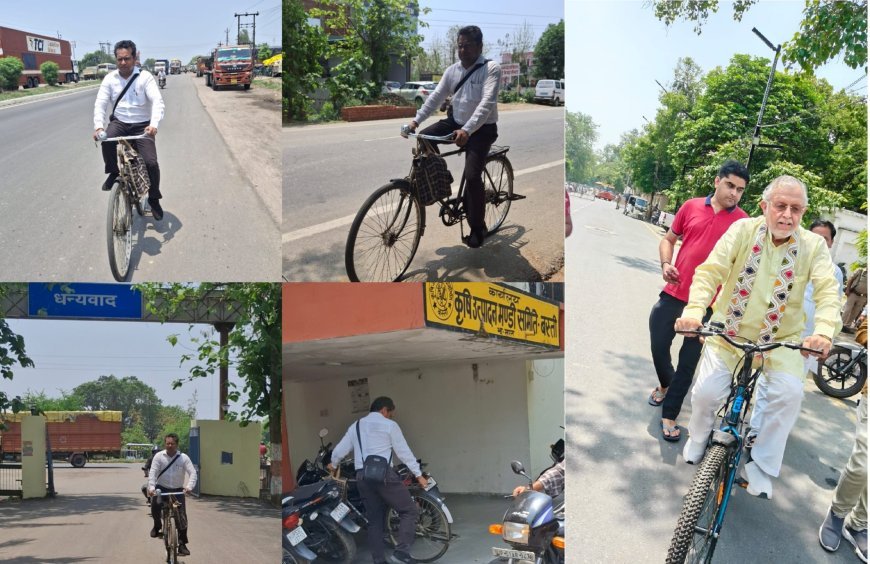 Lucknow : सीएम योगी की प्रेरणा से ईंधन बचत अभियान को मिली नई रफ्तार, साइकिल से विधानसभा पहुंचे वित्त मंत्री