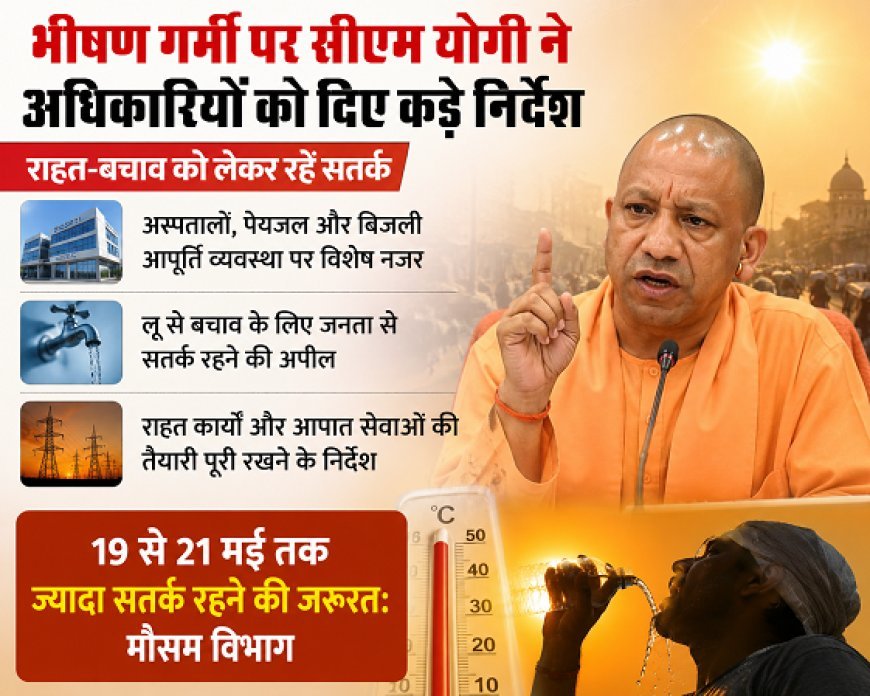 Lucknow: भीषण गर्मी पर सीएम योगी ने अधिकारियों को दिए कड़े निर्देश- राहत-बचाव को लेकर रहें सतर्क। 