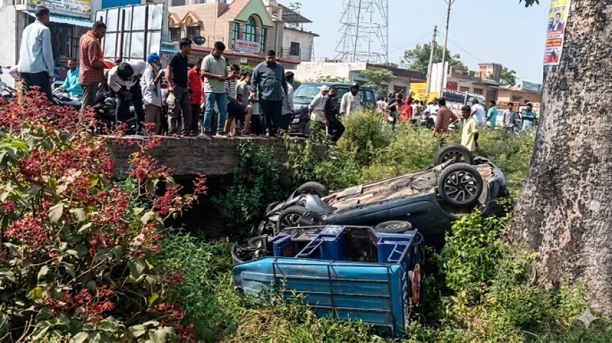 बरहैनी में दर्दनाक सड़क हादसा: कार और ई-रिक्शा की भिड़ंत में चालक की मौत, पांच घायल।