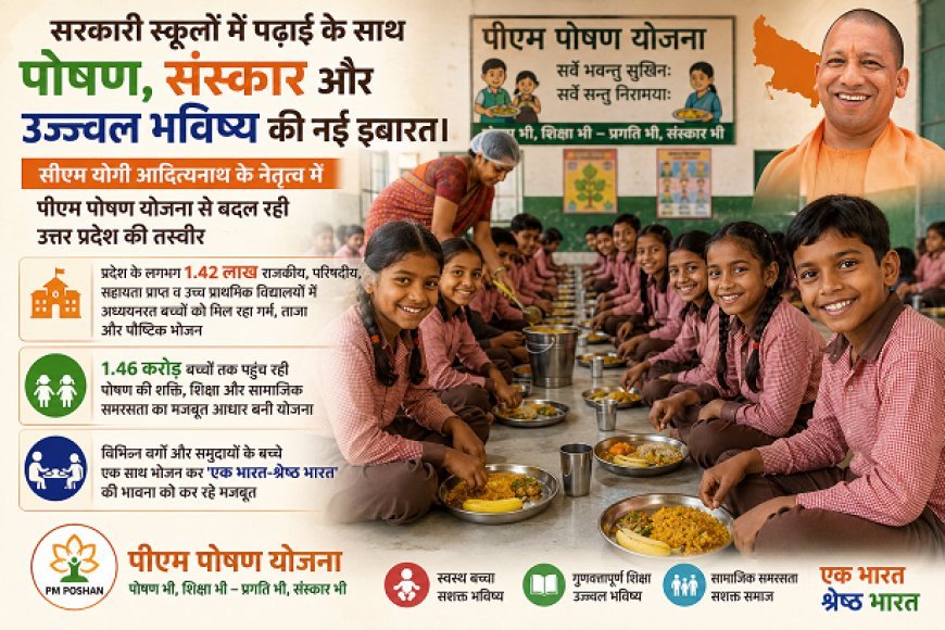 Lucknow: सरकारी स्कूलों में पढ़ाई के साथ लिखी जा रही पोषण, संस्कार और उज्ज्वल भविष्य की नई इबारत। 