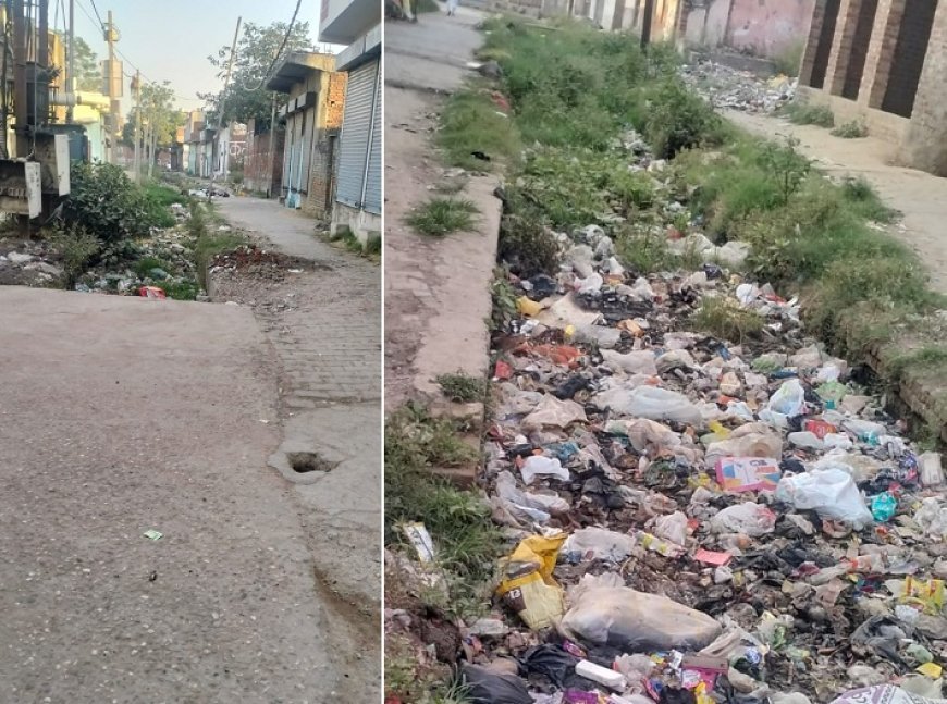 Deoband: ईद-उल-अज़हा से पहले देवबंद की बदहाल सफाई व्यवस्था, नाले में कूड़े का ढेर। 