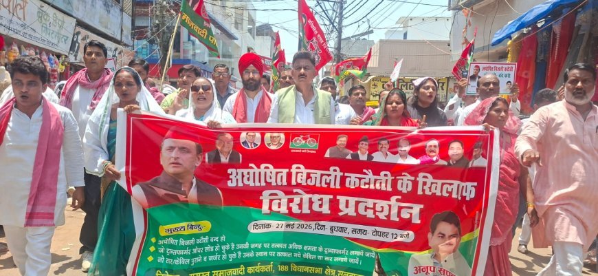 Sultanpur : बिजली संकट को लेकर सपा कार्यकर्ताओं का प्रदर्शन, विभाग को दिया 10 दिन का अल्टीमेटम
