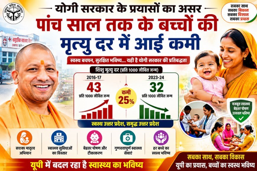 Lucknow: योगी सरकार के प्रयासों का असर, पांच साल तक के बच्चों की मृत्यु दर में आई कमी। 