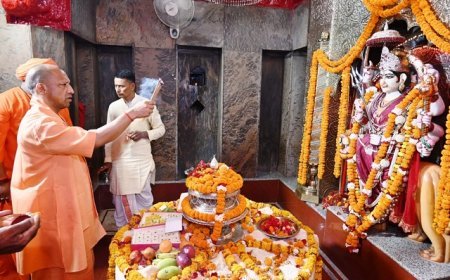 मुख्यमंत्री ने किए मां पाटेश्वरी के दर्शन: गोरक्षपीठाधीश्वर ने मां के चरणों में लगाई हाजिरी, स्वस्थ-समृद्ध उत्तर प्रदेश की कामना की