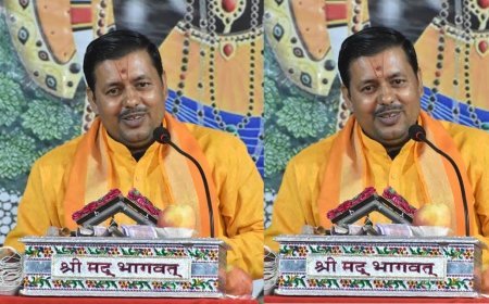 Sitapur : भागवत कथा सुनने मात्र से दूर होते हैं जीवन के सभी कष्ट: अखिलेश महाराज