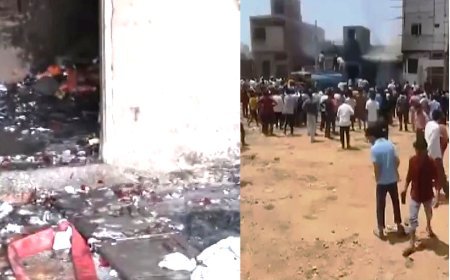 जयपुर के रिहायशी इलाके के भीतर अवैध पटाखा फैक्ट्री में भयंकर विस्फोट, भीषण आग की चपेट में आने से 8 लोगों की दर्दनाक मौत