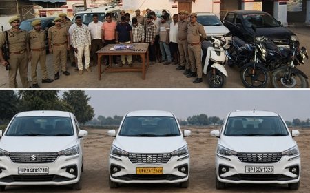 बिलग्राम में जुए के अड्डे पर पुलिस का छापा, 13 गिरफ्तार; 43 हजार नकद व 11 वाहन बरामद