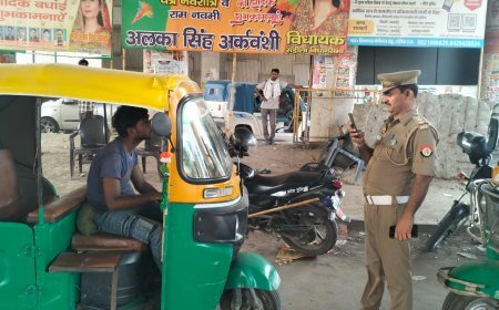 Hardoi : संडीला में यातायात पुलिस का विशेष अभियान, 26 वाहनों का ई-चालान और चार सीज