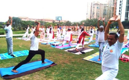 Hardoi International Yoga Day: हरदोई में अंतरराष्ट्रीय योग दिवस पर सामूहिक योगाभ्यास, अमित चौहान ने दैनिक जीवन में योग अपनाने की अपील की