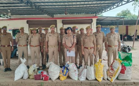 Ballia : 'ऑपरेशन दहन' के तहत बड़ी कार्रवाई, 11 थानों के 74 लाख रुपये मूल्य के मादक पदार्थ नष्ट