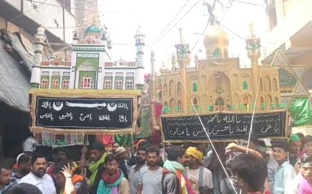 Sambhal : “या हुसैन” की सदाओं से गूंजा सम्भल, सातवीं मोहर्रम के विशाल जुलूस में उमड़ा आस्था का सैलाब