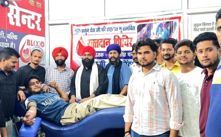 Bajpur : सिखों के पांचवें गुरु अर्जुन देव के शहीदी दिवस पर लगा रक्तदान शिविर, युवाओं ने उत्साह से किया ब्लड डोनेट