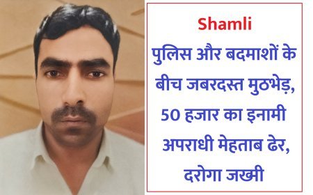Shamli : पुलिस और बदमाशों के बीच जबरदस्त मुठभेड़, 50 हजार का इनामी अपराधी मेहताब ढेर, दरोगा जख्मी