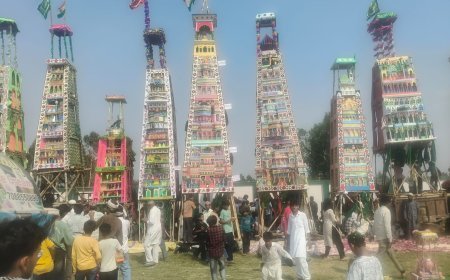 Bajpur : कर्बला मैदान में पहुंचे आकर्षक ताजिये, इमाम हुसैन की याद में गूंजी या हुसैन की सदाएं