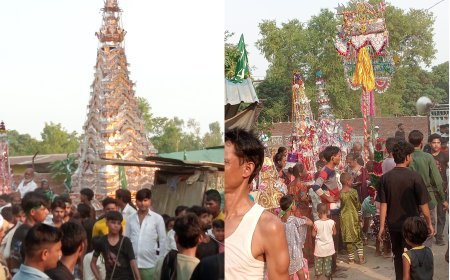 Sitapur : खैराबाद में अकीदत के साथ निकाला गया मुहर्रम का जुलूस, हिन्दू-मुस्लिम भाईचारे की दिखी अनूठी मिसाल