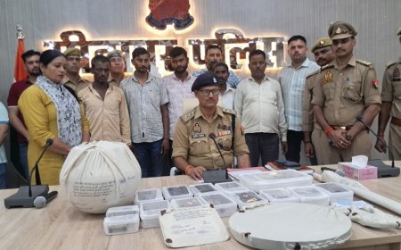 Sitapur : मछरेहटा पुलिस और एसओजी को बड़ी कामयाबी, पांच शातिर चोरों को कार, अवैध हथियार और लाखों के जेवरात के साथ दबोचा