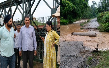 Bazpur Rain Update: बाजपुर के झारखंडी में पहली बारिश में ढहा अस्थाई पुल, लेबड़ा नदी का पानी चकरपुर में घुसा, एसडीएम ने किया निरीक्षण