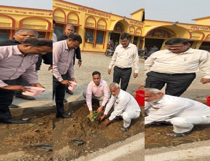 Hathras: विश्व पर्यावरण दिवस पर सीएमओ कार्यालय परिसर में हुआ पौधरोपण