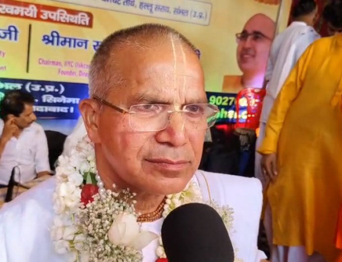 सम्भल पहुंचा इस्कॉन का हरिनाम संकीर्तन, बोले देवकीनंदन दास- 'कृष्ण भक्ति जोड़ती है पूरी मानवता को'