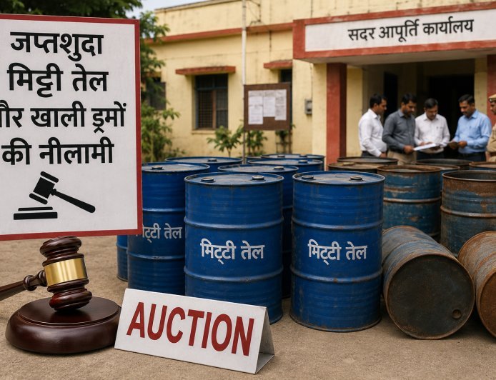 Hardoi : हरदोई में जब्तशुदा 3200 लीटर मिट्टी तेल और खाली ड्रमों की होगी नीलामी, उप जिलाधिकारी ने जारी की सूचना