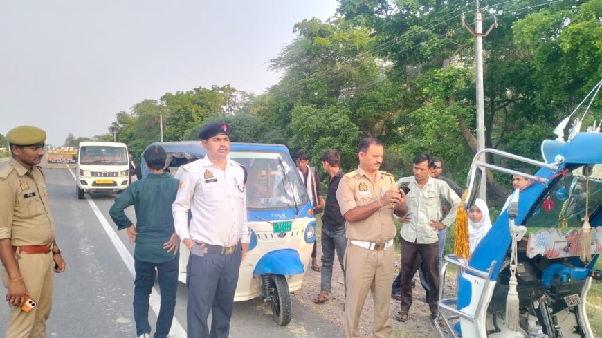 Hardoi : यातायात प्रभारी अनिल सैनी के नेतृत्व में चला अभियान, 26 वाहनों के ई-चालान, छह वाहन सीज